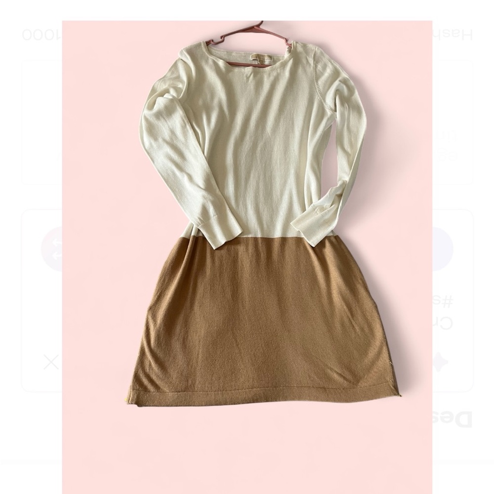 Michael Kors Tan Knit Sweater with Gold Accents